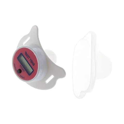 OTGO High Accuracy Thermometer LCD Display Nipple-Shaped Pacifier Babies's Heating Fever Monitor Gauge Pink/Blue Digital for Baby Oral Mouth Temperature Measuring Nipple Cover