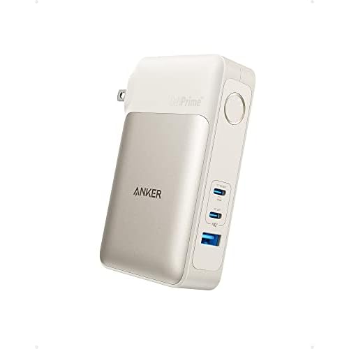 Anker GaNPrime Power Bank, 2-in-1 Portable Charger, 10,000mAh 30W USB-C Battery Pack with 65W Wall Charger, Works for iPhone 15/15 Plus/15 Pro/15 Pro Max/14/13, Samsung, Pixel, MacBook, Dell
