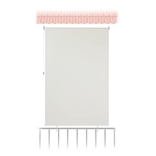 Relaxdays Toldo Vertical 240x140cm, Estor Exterior con Cadena, Protección Sol y Viento, Balcón,...