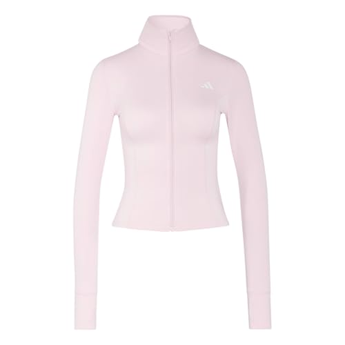 adidas Damen Workout Essentials Zip Through Jacket, Clear Pink, L