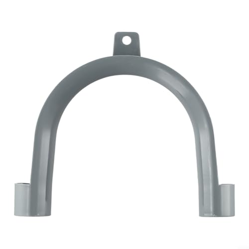 Gancio per tubo di scarico per lavatrici e lavastoviglie, clip curva in PVC a forma di U con fascetta per tubo di scarico, accessorio in plastica grigia (1 pezzo)