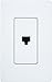 Lutron CA-PJ-WH Claro Telephone Jack, White