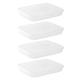 VANZACK 4 Stück Teiliges Frischhaltedosen Weichem Deckel Antihaftbeschichtet Luftdicht Verschließbar Wiederverwendbare Kunststoffbehälter für Kühlschrank Gefrierfach zur Aufbewahrung von