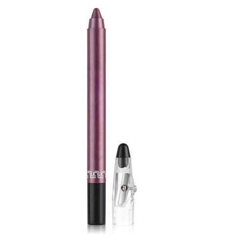 BelleFlair 1 unidad de lápiz sombra de ojos y delineador metálico, sombra de ojos brillante resistente al agua con sacapuntas, lápiz cremoso para un maquillaje duradero (Morado)