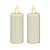 Luminara Realistic Artificial Moving Flame Votive Candle - Set of 2 - Moving Flame LED Battery Operated Lights for Christmas, Halloween - Remote Ready - Remote Sold Separately - Ivory - 1.5" x 4"