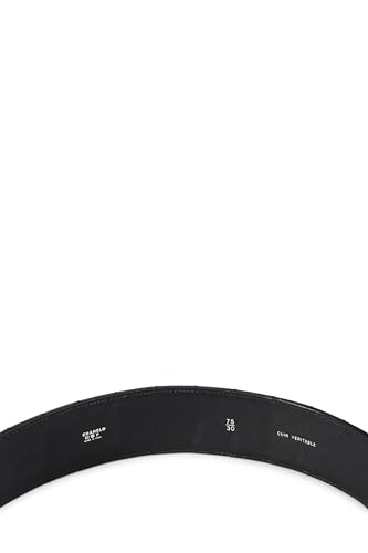 Pre-Loved Black Leather 'CC' Belt 75, Black4