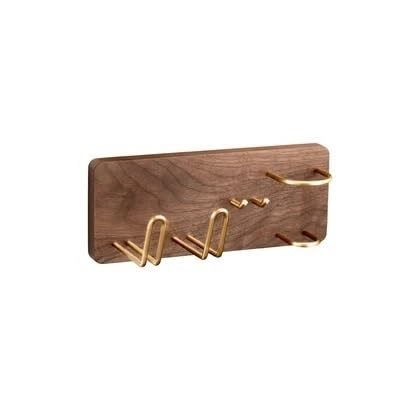 Soporte para secador de pelo Soporte de madera for secador de pelo, estante organizado, soporte for alisador de pelo montado en la pared, conjunto de accesorios de baño for el hogar(Walnut 10x25)