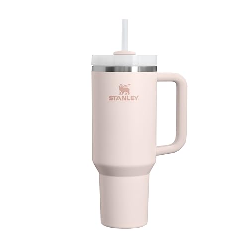 STANLEY 1913 Quencher H2.0 Flowstate Tumbler 1.2L - Cold for 11 Hours - Iced for 48 Hours - Metal Water Bottle with Straw, Handle and Lid - Dishwasher Safe - Travel Mug for Cold Drinks - Rose Quartz
