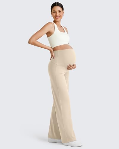 Image of G4Free Women's Maternity BareFeel Wide Leg Yoga Pants