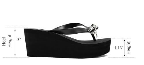 Image of Juicy Couture Women's Wedge Platform Flip Flops, Fashion Beach Sandals with Soft Footbed and Thong Style