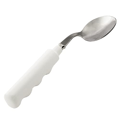 FabLife Comfort Grip 3oz Left Handed Soup Spoon Adaptive Utensils, Daily Living Aid for Individuals with Weak Grip