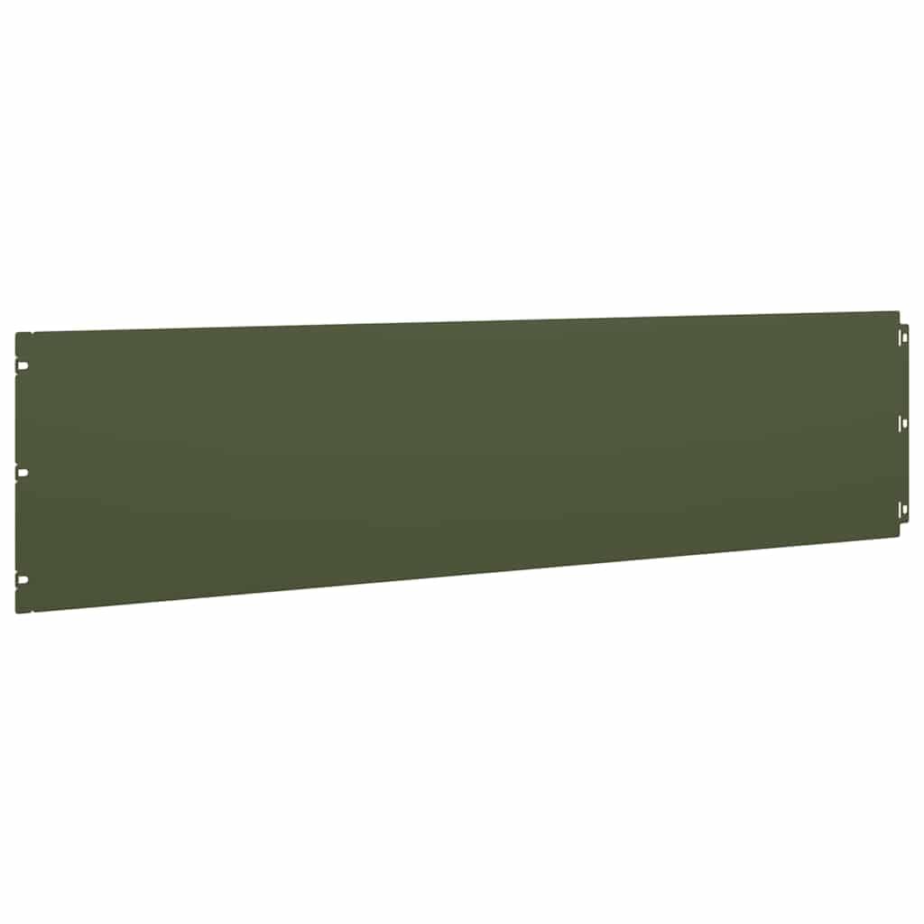 Krawędzie trawnika ze stali walcowanej na zimno, 20 sztuk, oliwkowozielone 25 x 103 cm, obramowanie rabatek ogrodowych, krawędź do koszenia z elastycznym połączeniem wtykowym do ograniczenia