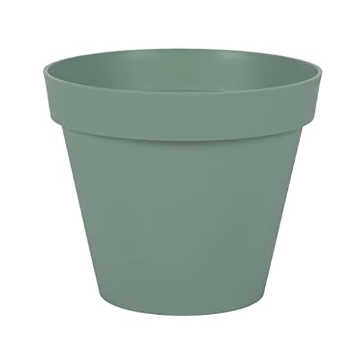 EDA - Pot de Fleur Rond Toscane Ø 25 cm - Volume 6 L - Ø 25 x H.21 cm - Vert Laurier