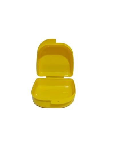 Conteneur de prothèse dentaire anti humidité boîte de protection jaune perforée contre odeurs