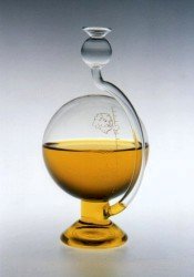 Estation meteorologica, Barómetros Goethe el barómetro soplado a boca aproximadamente del cristal claro a envasan a alinean con detalles decorativos el tamaño aprox. 11,5 x 20 cm de Oberstdorfer Glashütte