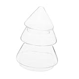 Construction en verre transparent : ce pot de fête transparent vous permet de présenter des friandises ou des décorations colorées, ajoutant une touche d'élégance à votre configuration de , bol de bonbons de , pot de bonbons en forme d'arbre