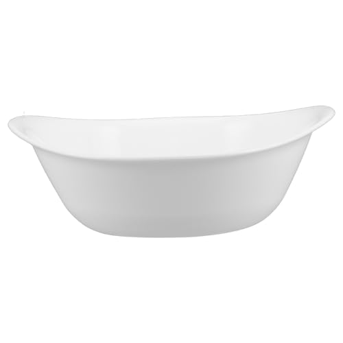 OUNONA Portable Oval Wash Basin 10.63X9.65X2.95In Lightweight Plastic Laundry Hand Wash Tub for Face Cleansing Kitchen and Salon Use