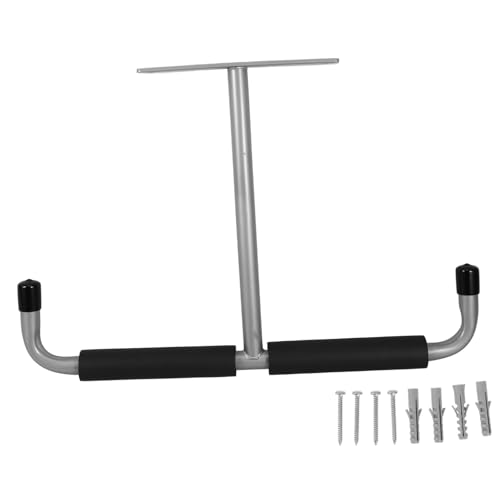Happyyami Overhead Ceiling Rack for Garage Ceiling Hanging Rack Iron Construction Easy Install for Rods Bikes