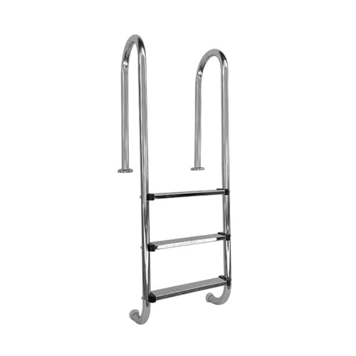 Escalera de piscina de acero inoxidable 3 peldaños miniatura 1