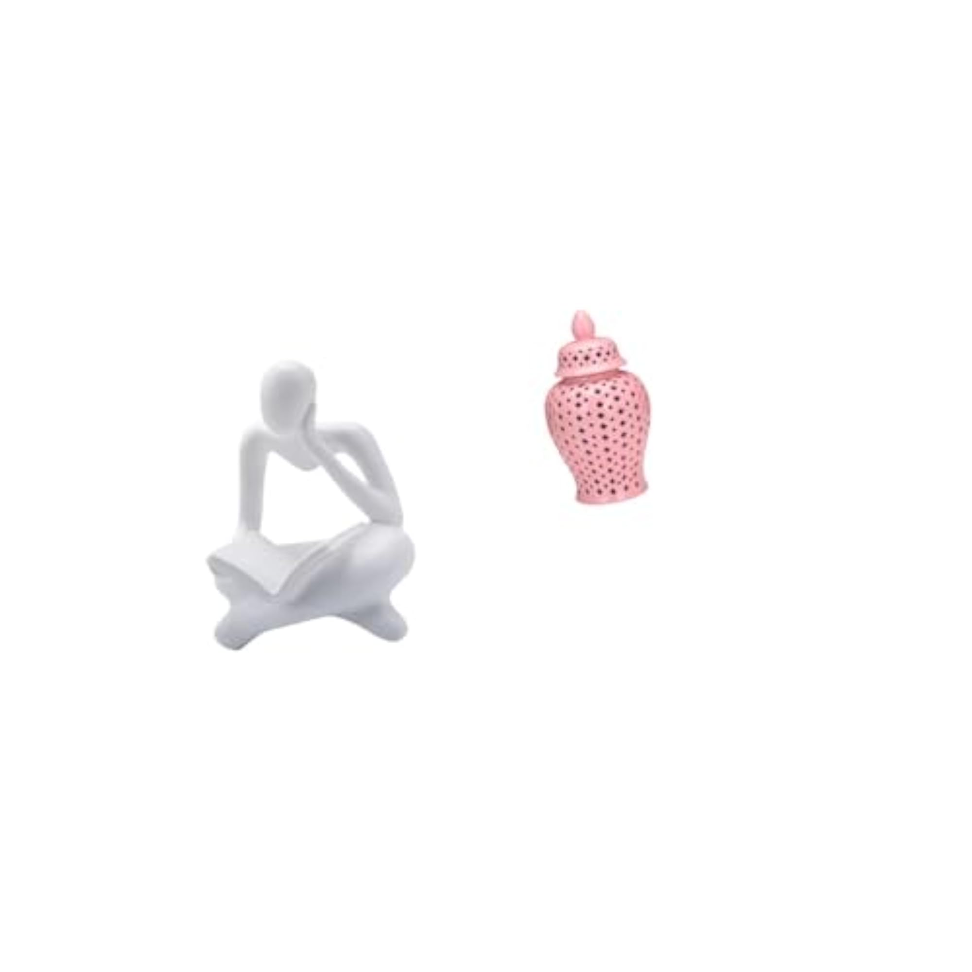 Abstract Porcelain Thinker Statue Pot