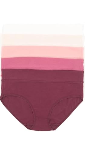 Image of Felina Womens 5 Pack Pima Cotton Wide Waistband Hipster