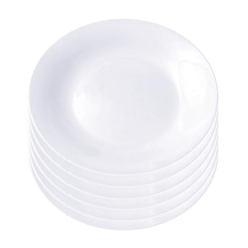 Sizikato 6 Pcs White Porcelain Tea Cup Tray, 4 Inch Tea Bag Coasters