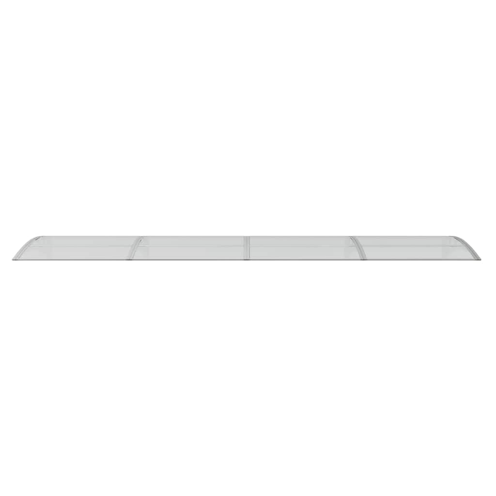 Tenda per porta in policarbonato 400x75 cm Grigio Trasparente | Telaio Alluminio E Supporti ABS, Resistente Alle Intemperie, Kit Di Montaggio Incluso