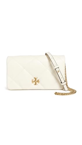 Tory Burch Womens KIRA DIAMOND QUILT CHAIN WALLET Warm White One Size