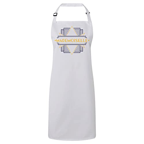 Tablier cuisine blanc pour femme protégeant vos vêtements avec un look chic