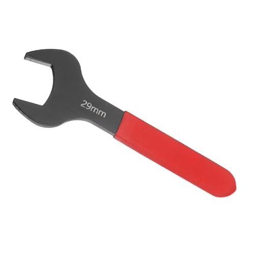 Image of Awclub 29mm Open End Wrench, 15 Degree Offset Thin U-Shaped Spanner with Red Shank, Black Finish for Automotive Repair & Furniture Assembly