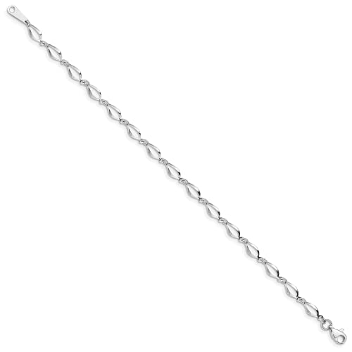 IceCarats 14K Solid White Gold Link Chain Bracelet 7.25 inch4