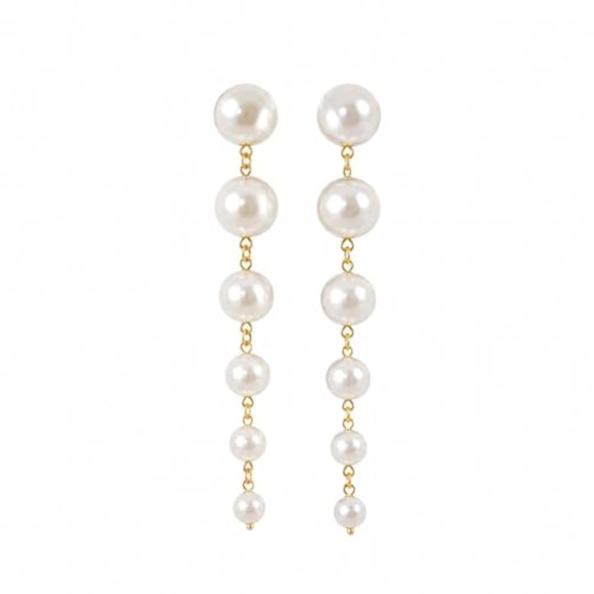 Women's White Pearl Drop Earrings, Elegant Wedding Gift