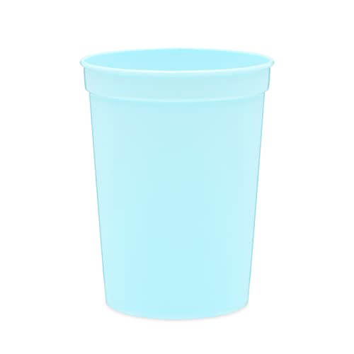 image for BLUE PANDA Light Blue Plastic Stadium Cups - 16-Ounce, 24 Pack - Blank