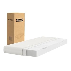 NAPSIE Matratze 90x200 Mittelfest 16cm - Ergonomische 7-Zonen Hochwertige Kaltschaummatratze mit waschbarem Bezug, Atmungsaktiv Schaumstoffmatratze Rollmatratze, Oeko-Tex Standard 100 Zertifiziert