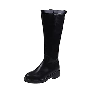 Tkukkwr Schoenen Cowboy Laarzen Vrouwen Mid Kalf Laarzen Herfst En Winter Mode Eenvoudige Effen Kleur Comfortabele Vierkante Hak Rits Modisch Cowboy Laarzen