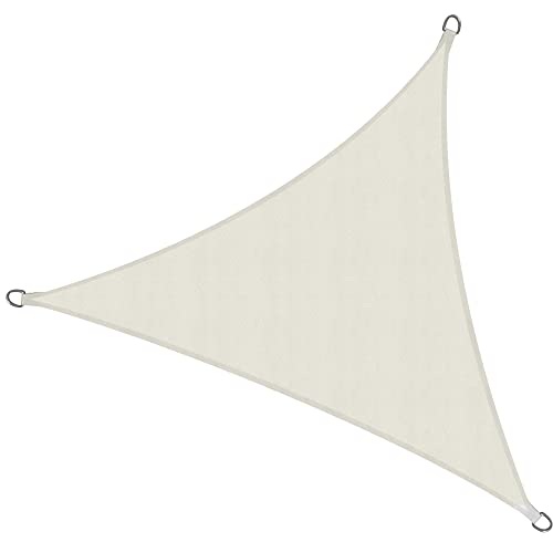 Sol Royal Toldo de terraza SolVision PS9 Vela de Sombra Toldo Parasol 5x5x7 m PES Repelente del Agua Crema protección UV - 500x500x700 cm