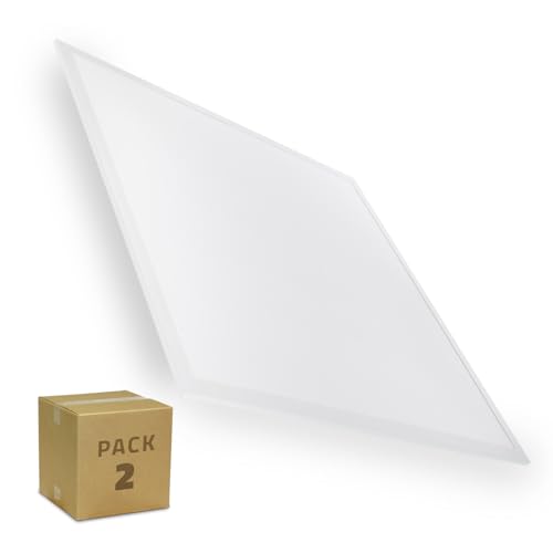 LEDKIA LIGHTING Pack 2 Paneles LED 60x60 cm 40W | Luz Blanca Neutra 4000K | 4800 lm por Panel | Empotrables con Driver Incluido | Ideal para Oficinas, Aulas o Despachos | Iluminación Profesional