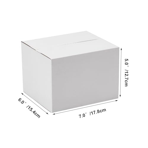 Image of 7x6x5 Shipping Boxes Set of 40, White Kraft Corrugated Cardboard Boxes Mailers for Packaging(17.8x15.4x12.7 cm)