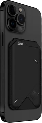 Aulumu G02 MagSafe カードケース 薄型 ＆ スマホスタンド｜iPhone 17/16/15/14/13/12 シリーズ対応｜多角度調節可能｜動画視聴・会議・旅行に最適 2-in-1, ブラック