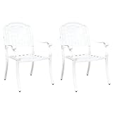 vidaXL Sedia Moderna Bianca in Alluminio Resistente alle Intemperie Facile da Pulire Elegante Posto a Sedere per Giardino e Balcone Struttura Metallica Durevole Dimensioni Singola Compatta