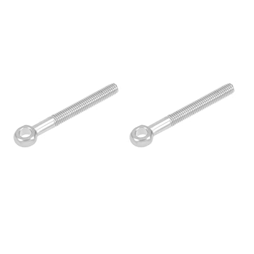Image of METALLIXITY Shoulder Swing Lifting Bolt (M10x80mm) 2Pcs, 304 Stainless Steel Eye Bolts - for Home Renovation, Pipeline Gate Valves Fasteners, Silver