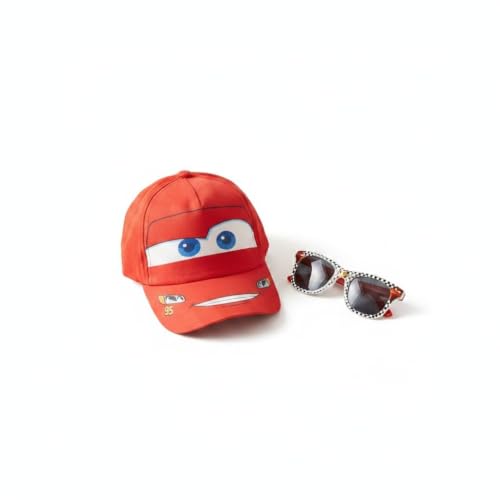 Gorra y Gafas de Sol Cars Set Niños Original - Gorra Infantil Ajustable y Gafas de Sol UV400 Protección Solar Diseño Cars, Complementos Verano Niño y Niña para Playa y Piscina