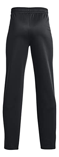 Under Armour Boys' Armourfleece Straight Leg Pant (as1, Alpha, m, Regular, Black/White, Medium)2
