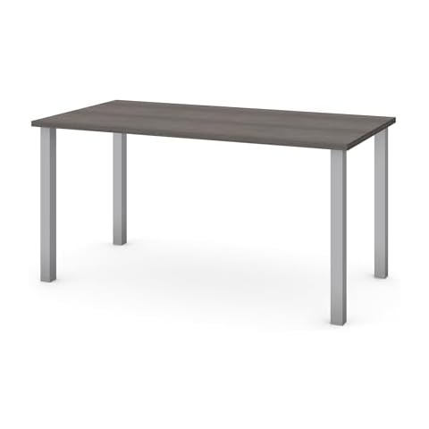 Bestar Universel 60W Table Desk with Square Metal Legs in White Cover