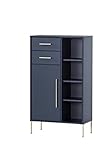 Schildmeyer Kent Highboard, Holzwerkstoff, Nachtblau/Gold, 67,1 x 33,1 x 117,4 cm