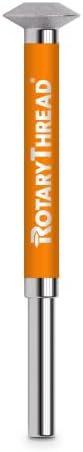 Thread Repair Tool, File, Chase, Restore, Repair, and Clean Internal and External Thread: Male, Female, Inch, Metric and Pipe Thread (RT1) (3/8" Dia. Head x 2" Length x 1/8" Arbor) by Rotary Thread