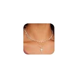 silber cross body bag Kreuz Kette Damen: Das Kreuz kann Glück und Wohlstand schenken; die zarte kreuzkette ist bedeutungsvoll und zeitlos und eignet sich sowohl für den täglichen Gebrauch als auch zum Stylen für besondere Anlässe