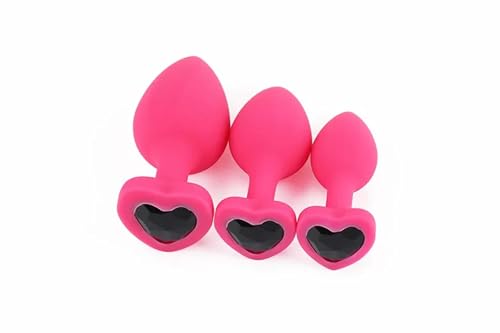 Plug anal en coeur ensemble de 3 bijoux de fesses pour couple gay et hétéro