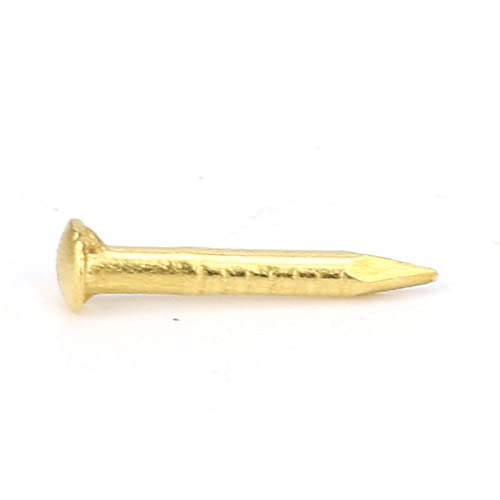 100 clavos de latón con cabeza redonda para instalación y reparación fácil de bisagras de muebles, longitudes: 10 mm, 15 mm, 18 mm y 22 mm (10 mm de largo) miniatura 5