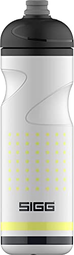 Sigg Pulsar White Botella para bicicleta (0.75 L), bidón de ciclismo ultraligero sin BPA, botella hermética para ciclistas de polipropileno con cierre SureSnap®